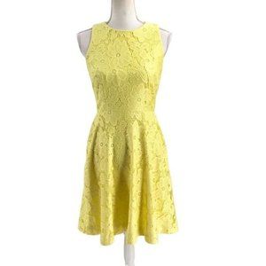 Donna Morgan- Yellow Fit & Flare Lace Dress - Size 10